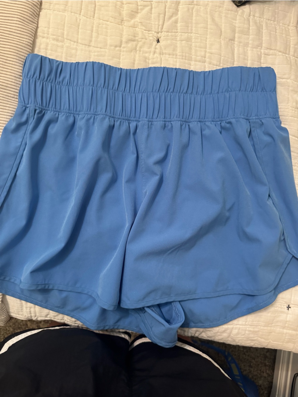 Yogalicious Light Blue High-Waist Athletic Shorts